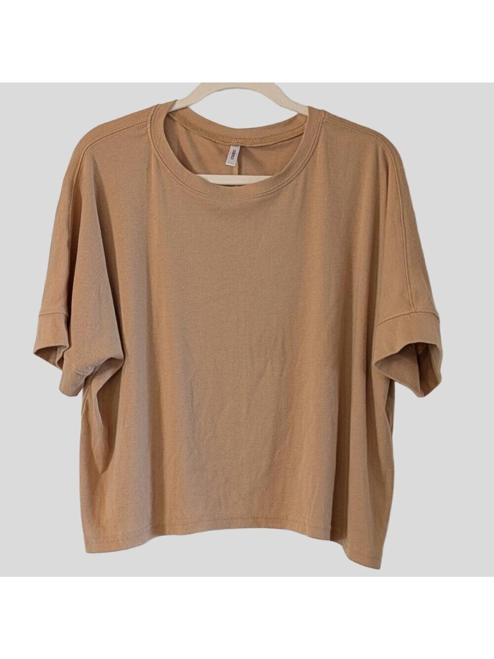 Dokotoo Oversized Lounge Top Neutral Beige Relaxed Short Sleeve Small